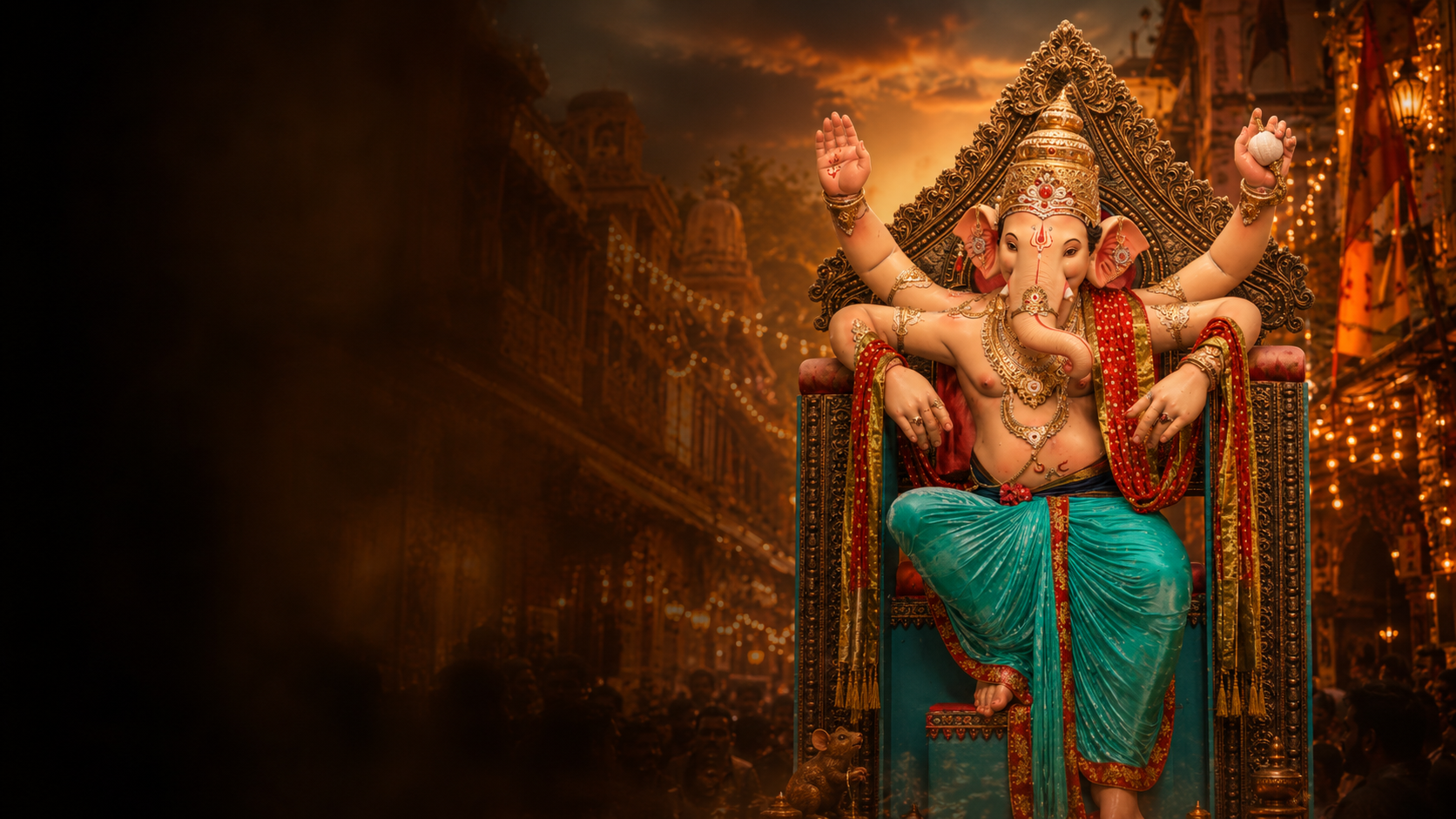 Khetwadicha Raja — Ganpati Bappa amid the Khetwadi street and devotees